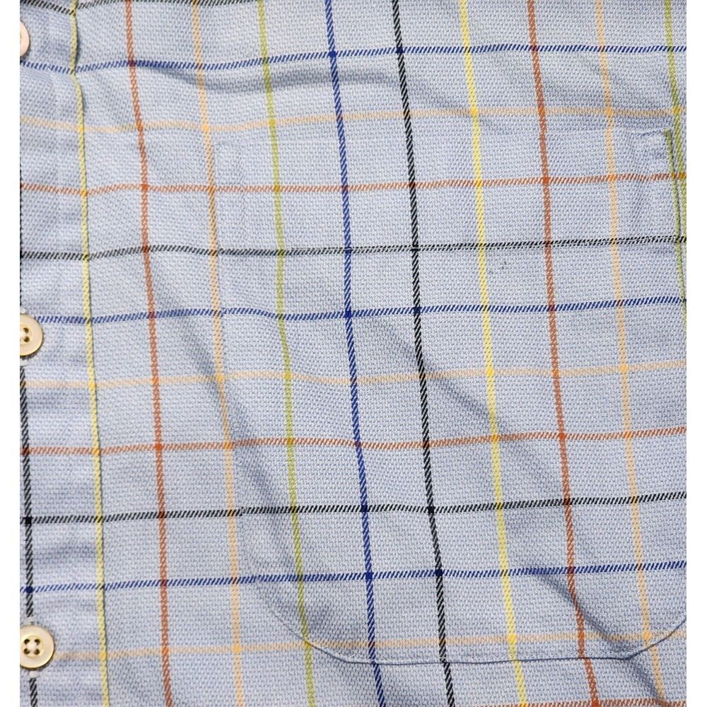 Gitman Bros Mens Size M Blue Plaid Long Sleeve Button Down Shirt - Picture 5 of 12